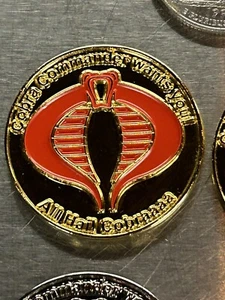 Painted Gi Joe Cobra Arah Custom Currency Bullion Coin Challenge Mirrored Gold - Picture 1 of 9