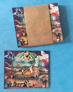 Yugoslavia Bundle of 100 Mi.Block 53** PROOF W/o Serial Number Europa 2002 ERROR - Picture 1 of 2