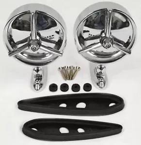 Yankee Tri Bar Chrome Outside Rear View Mirrors Sold As A Pair - Picture 1 of 7