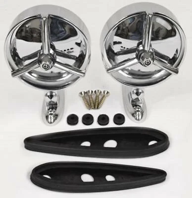 Espelhos retrovisores externos Yankee Tri Bar cromados vendidos como um par - Imagem 1 de 4