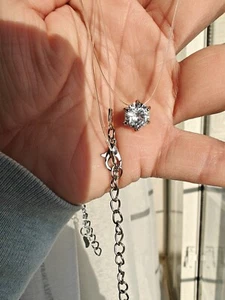 Invisible String Cz Necklace  Choker - Picture 1 of 3