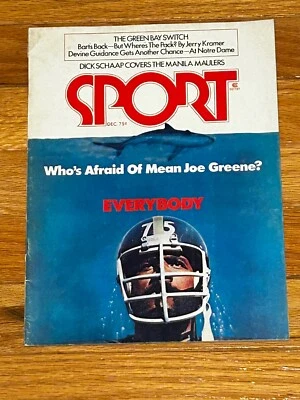 12/75 RARE NEWSSTAND Sport Magazine Mean Joe Greene Jaws Homage VG! - Image 1 of 4