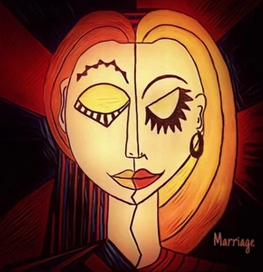 EINZIGARTIGER Hochzeitskünstler alter inspirierter Orig Design 9,625 x 10 Metall Kunstdruck  - Bild 1 von 1