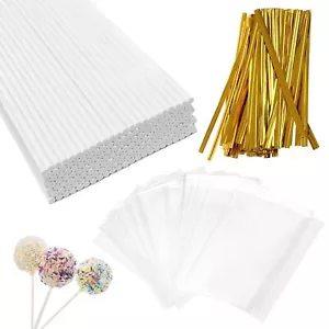Cake Pop Sticks and Bags Cake Pop Making Accessories for Hard Candy Lollipop ... - Picture 1 of 6