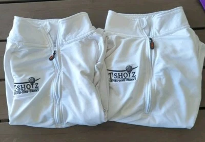 LOTE 2 CBUK Cutter & Buck LG BLANCO Perform LS 1/4 Cremallera Pullover T-Shotz Golf Logo  Foto 1 de 4