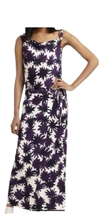 Diane von Furstenberg Maxikleid Louanne lang Größe 8 Seidenjersey drapierter Ausschnitt - Bild 1 von 12