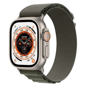 Apple Watch Series Ultra - Titanium Case w/ Large Green Alpine Loop Band, - Picture 1 of 3