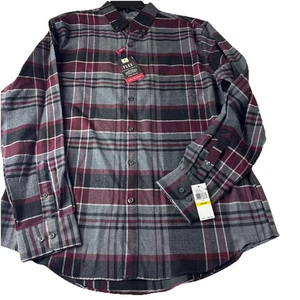 Van Heusen Flex Mens Long-Sleeve Shirt M 15-15.5 Medium Gray Plaid NWT button up - Picture 1 of 11