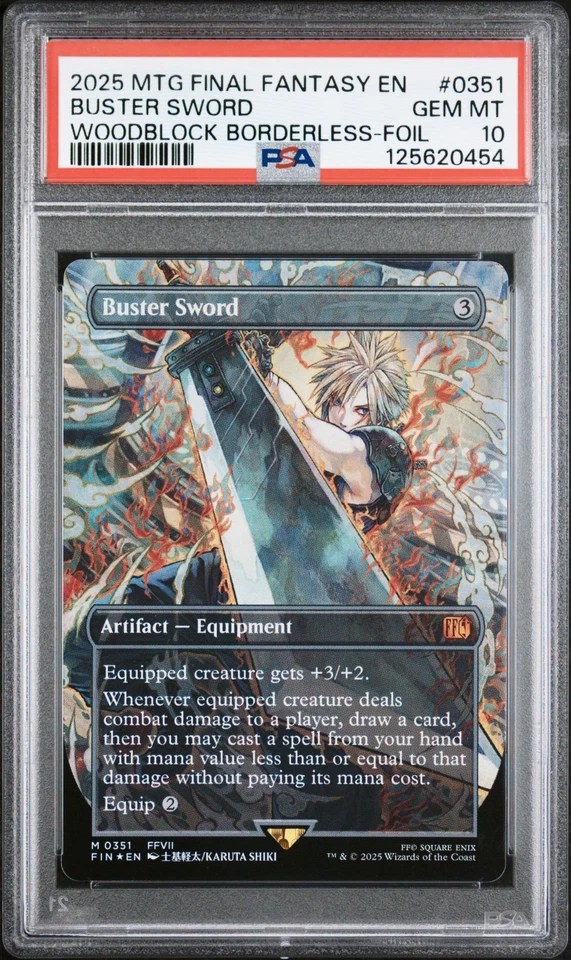 MTG Final Fantasy Buster Sword Borderless 0351 Foil PSA 10 GEM MT - Image 1 of 2