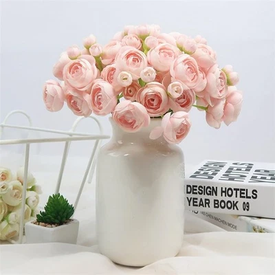 Ramo de boda realista de flores artificiales de 18 piezas decoraciones para el hogar Foto 1 de 4