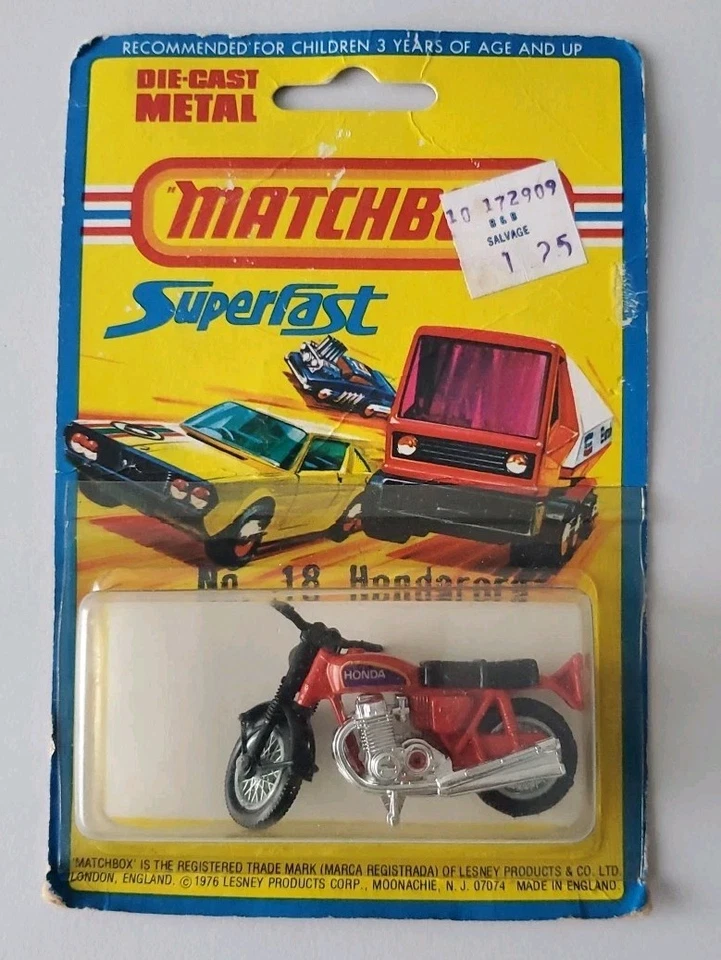 SUPERFAST HONDARORA DIECAST MODEL HONDA CB750 1976 MATCHBOX LESNEY MOTORCYCLE - Image 1 of 4