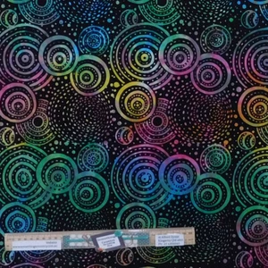 Quilting Patchwork Sewing Backing Batik Rainbow Disco 50x280cm - Picture 1 of 4