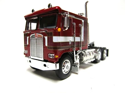 DCP / FIRST GEAR 1/64 SCALE KENWORTH K-100 FLAT TOP, MAROON, WHITE/MAROON STRIPE - Image 1 of 4