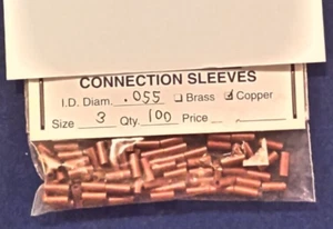 Vorfach Verbinder Crimphülsen Größe 3, 055 x 0,250 Kupfer - Bild 1 von 1