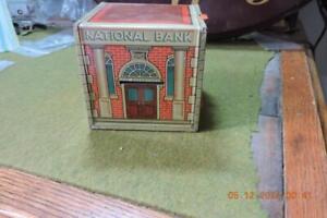 Antique Wyandotte Tin Litho Toy Coin Day/Night Depository National Bank Building