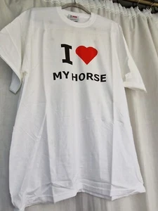 I LOVE MY HORSE Camiseta Fruit of the Loom Extra Grande Caballos Camiseta XL Eslogan - Imagen 1 de 10
