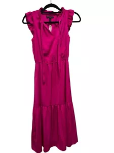 Womens Banana Republic fuschia Hot Pink dress 2 NWT Long - Picture 1 of 5