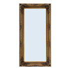 Vintage Wood Frame Baroque Ornate Relievo Full Length Vanity Wall Mounted Mirror