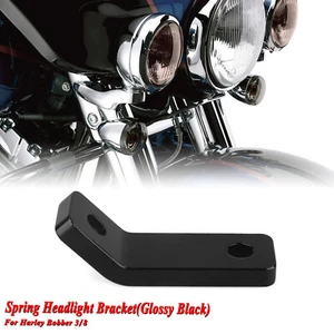 Soporte de faros de muelle de moto negro para Harley Bobber 2/8 nuevo - Imagen 1 de 12
