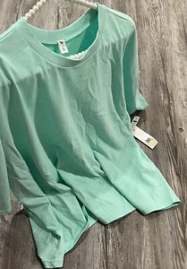 NWT BP. Nordstrom Teal 100% Organic Cotton Boxy Cropped Short Sleeve T-Shirt 1X - Picture 1 of 14