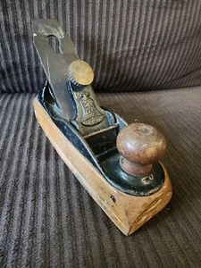Antique 1877-1917 Stanley Liberty Bell "76" Iron With Wood Bottom Plane 8" Vtg - Picture 1 of 15