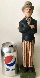 Arte popular primitivo AAFA Artista D Efraín madera pintada/pacan Tío Sam hecho a mano - Imagen 1 de 11
