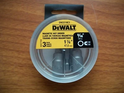 DeWALT 5/16" Magnetic Nut Setter, 1-7/8" long, DW2219C3, 1 Pack of 3 Bits - Image 1 of 2