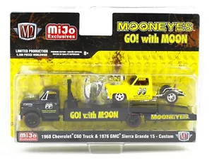 1:64 M2 Machines *MiJo EX* MOONEYES Chevy 60 Ramp Truck & GMC Sierra 15 *NIP* - Picture 1 of 1