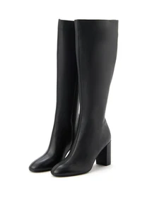 Botas de pantorrilla MANGO MNG para mujer Harrison de cuero con tacón ancho talla 38 EE. UU. 7,5 - Imagen 1 de 8