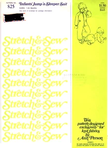 Infant Jump 'n Sleeper Suit Stretch & Sew Pattern 825 Fits 1 to 24 Months - Picture 1 of 2