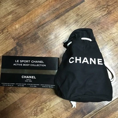 Auténtico bolso CHANEL de lona con cordón negro blanco mediano para mujer Francia 119048 Foto 1 de 4