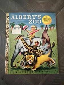1951 Little Golden Book #112 Albert's Zoo 1. Auflage "A" enthält 9 Schablonen ohne Markierungen - Bild 1 von 24