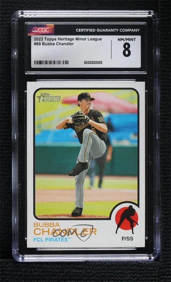 2022 Topps Heritage Minor League Edition Bubba Chandler #69 CGC 8 - Image 1 of 2