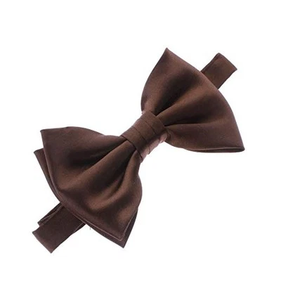  Pajarita ajustable satinada preatada clásica sólida adolescente/adulto (10 años +) marrón Foto 1 de 4