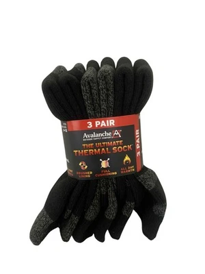 Calcetines térmicos para hombre Avalanche Ultimate 3Pk talla 6-12 negros Full Cushn Foto 1 de 2