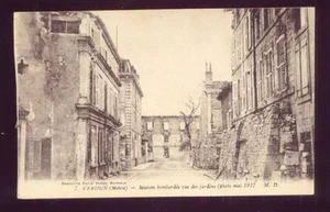 VERDUN MEUSE Maison bombardee vue des jardins WWI Battle of Verdun War Postcard - Picture 1 of 1