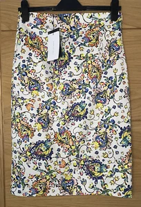 Zara Woman Size Medium Pencil Skirt, Bright Coloured Paisley Print, NWT-£29.99 - Picture 1 of 8