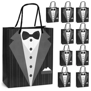 10 Pack Groomsmen Tuxedo Gift Bags for Bachelor Party Gift Favors Celebration - Picture 1 of 3