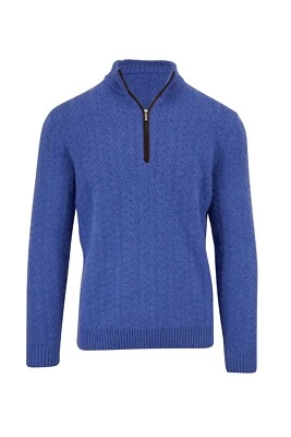 Maurizio Baldassari Cashmere 1/2 Zip Chunky Cable Knit Sweater M Italy $975 - Image 1 of 4