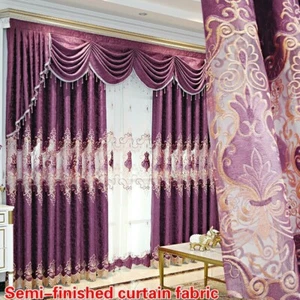 Embroidery Chenille Curatin Fabric Tulle Window Drape Material Semi-finished DIY - Picture 1 of 13
