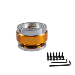 Aluminium Car Steering Wheel Quick Release HUB Adapter Snap Off Boss Kit GOLD - Picture 1 of 7