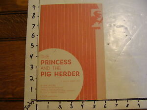 Vintage Puppet Marionette Play Script: THE PRINCESS & THE PIG HERDER Max Jacobs