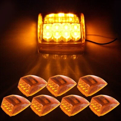 Paquete de 7 luces marcadoras laterales blanco cálido para Peterbilt 17 LED Foto 1 de 4