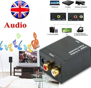 Adaptador convertidor de audio digital óptico coaxial coaxial Toslink a analógico RCA AUX - Imagen 1 de 15