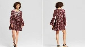 Womens (Juniors') Embroidered Babydoll Shift Dress Xhilaration Plum Sizes XS & S - Picture 1 of 3