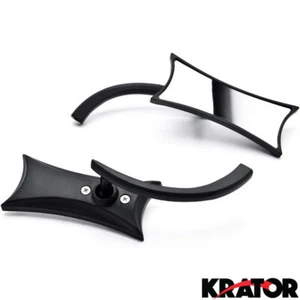 Black Twisted Custom Rearview Mirrors For Harley Motorcycle Cruiser Chopper Bolt - Picture 1 of 3