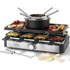 Salter Electric Raclette Grill Non-Stick 8Piece Set 2in1 With Fondue Dipping Pot