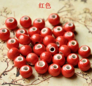 8mm Solid color ceramic beads 100pcs DIY jewelry accessories knitting materials - Picture 1 of 16