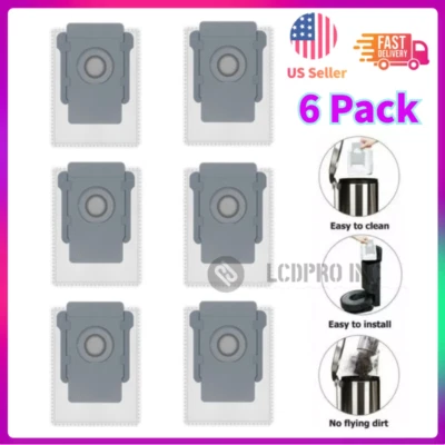 6 Packs Vacuum Bags for iRobot Roomba i3+ i6+ i7+ i8+ s9+/Plus Dirt Disposal Bag