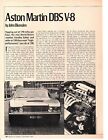 1970 ASTON MARTIN DBS V-8 ~ ORIGINAL 3-PAGE ARTICLE / AD